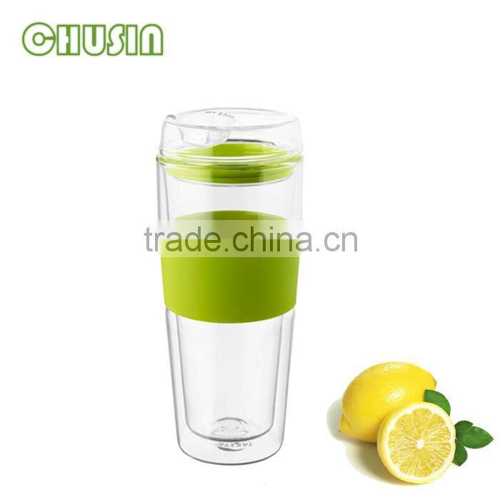 HOT selling glass mug/glass cup/coffee cup with silicone lid silicone handle wholesale