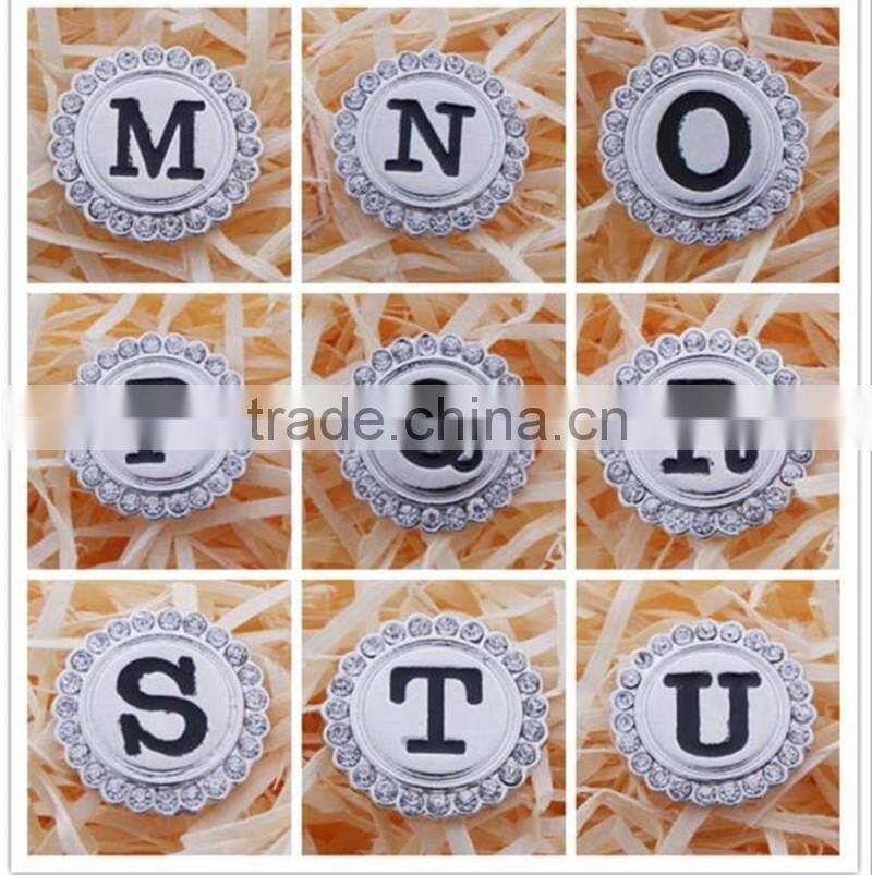 New silver snap button Fashion alphabet bracelet accessories