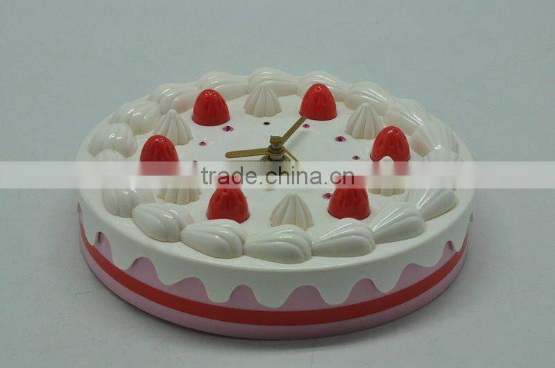 cake shape plastic wall clock for promotion&decoration