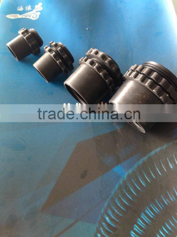 Black metal tube plastic connector