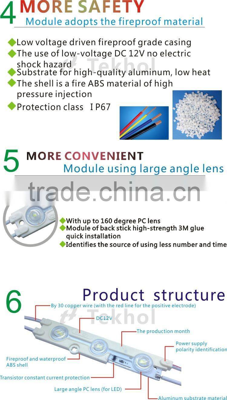 7515 led module with waterproof 67 and 3 years warranty,CE and RoHs certification