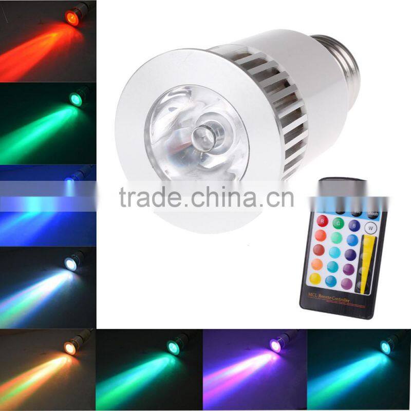 5W E27 180 degree Rgb Led Spotlight