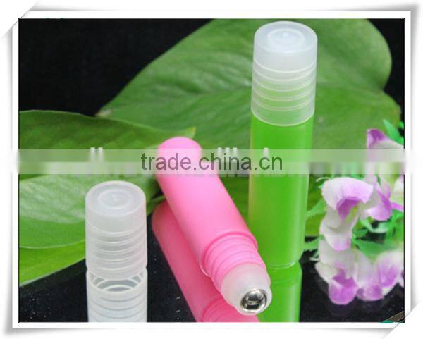 Frosted colorful bottle stainless metal roller ball 10ml plastic cobalt roll on bottle