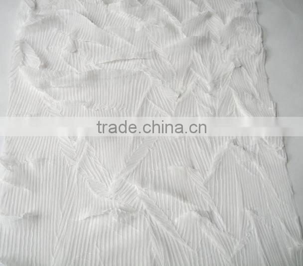 Wedding decoration white pleated mesh fabric fashion dress for wedding dress