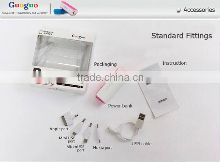 Portable Usb Keychain External Laptop Power Bank 2600mAh
