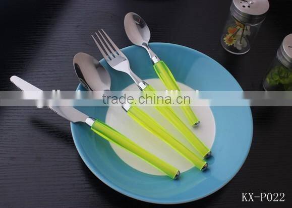 Colorful Plastic Handle Stainless Steel Cutlery - KX-P022