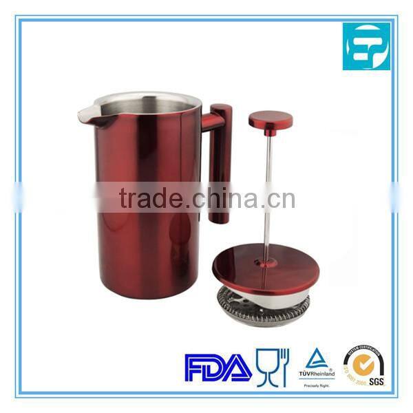 1000ml Satin Polished Stainless Steel Double-Wall coffee press