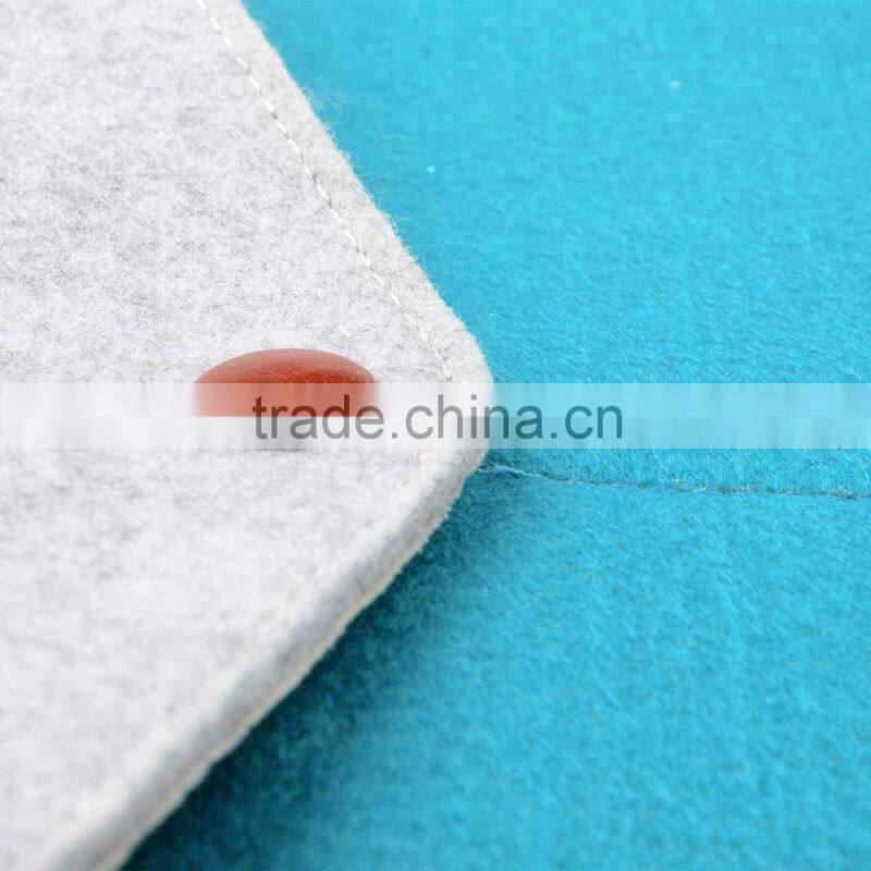 2016 new hot selling wool felt+ PU laptop sleeve bags with mouse bag for apple Macbook air pro , pro retina 11" 13.3" 15.4"