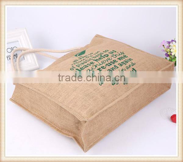 wholesale cheap printed jute bag , jute shopping bag , jute wine bag