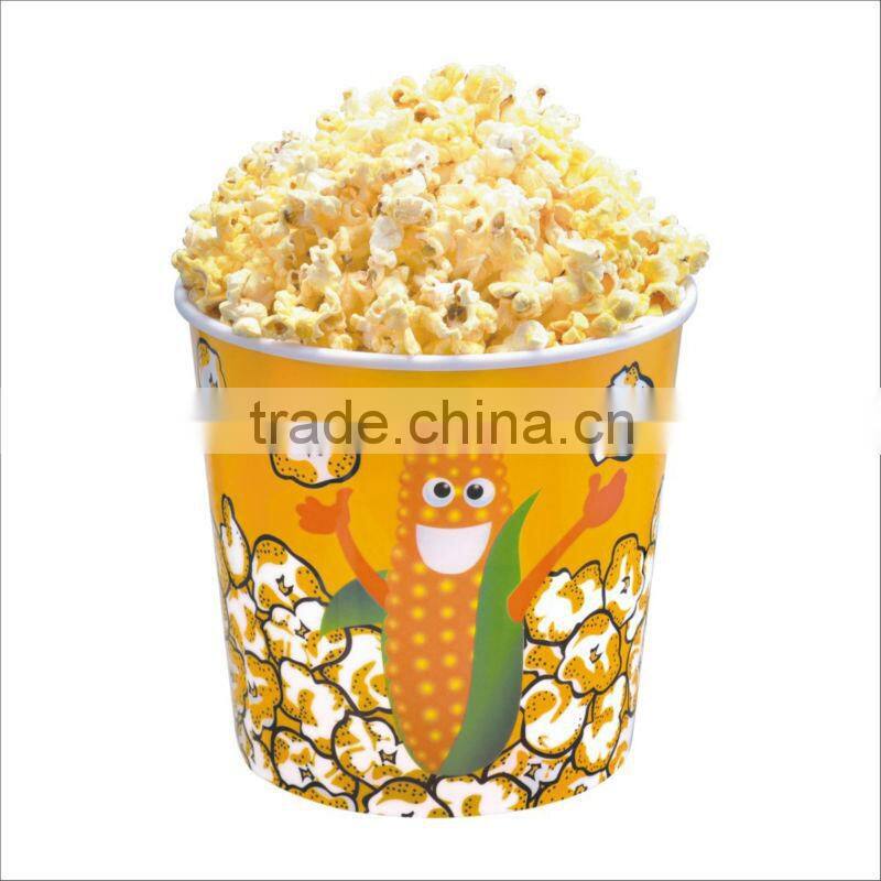 round plastic popcorn bucket with handle and cover