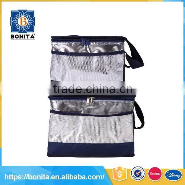 Wholesale big capacity silver camping 600d lunch cooler bag insulated