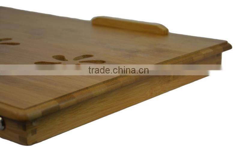 BH004/Light Folding Laptop Versatile Bamboo Serving Table Bed Tray with Long Leg