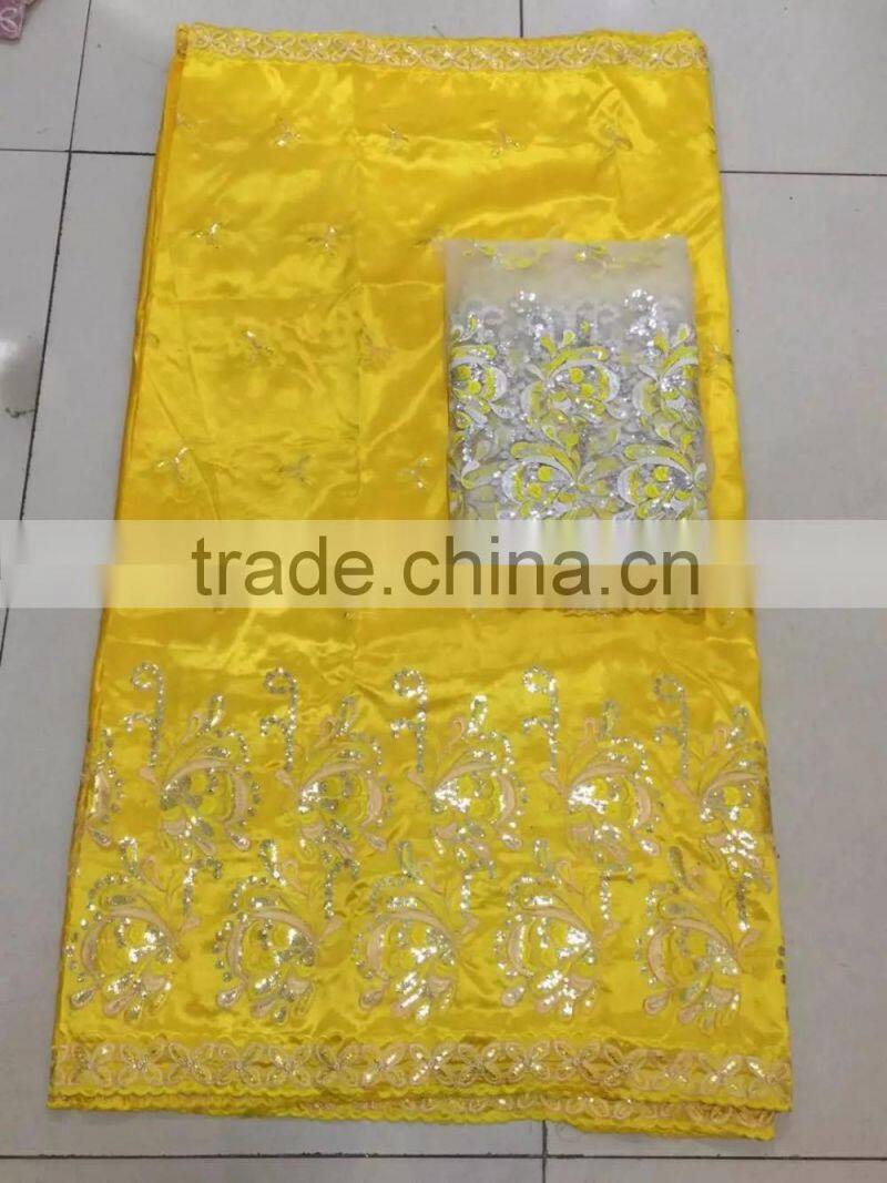 Haniye 2016 nigerian george fabric with blouse/ raw silk george in switzerland wholesale indian george lace fabric/PLG03-10