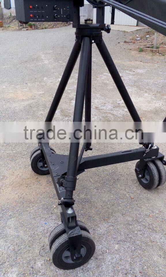 Broadcasting TV camera jimmy jib crane 10m with motorized dutch head bear 25kg camcorder
