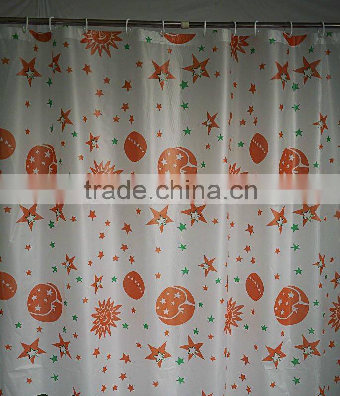 orange hookless Shower Curtain
