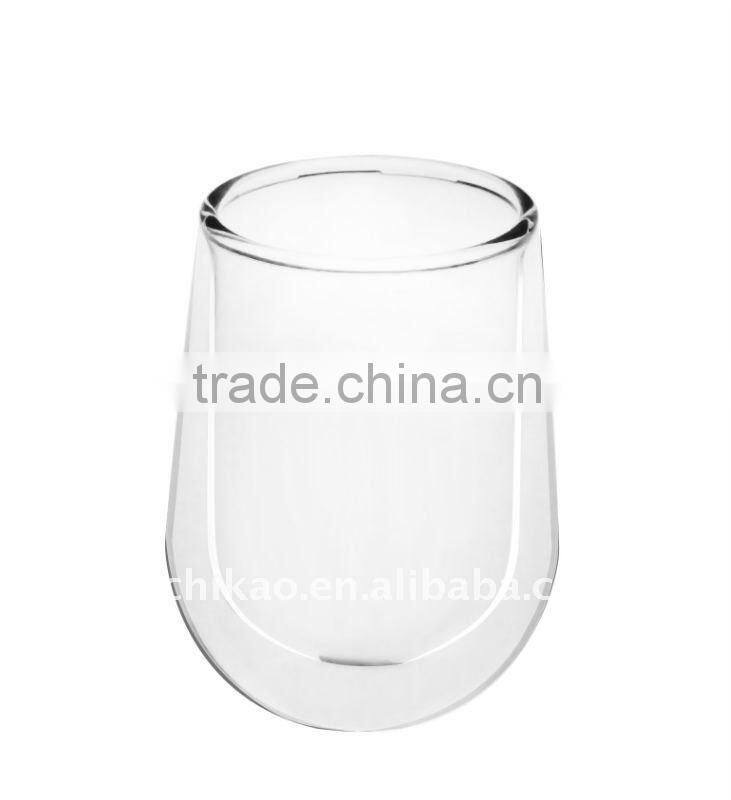 borosilicate glass double wall thermos cup