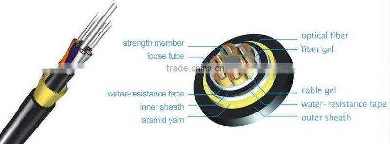 Outdoor 24 Core ADSS Optic Fiber Cable