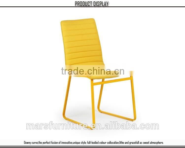 Modern pu leather white metal chairs