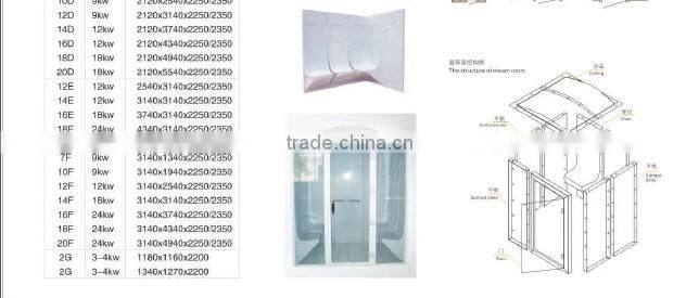 Acrylic steam wet sauna room