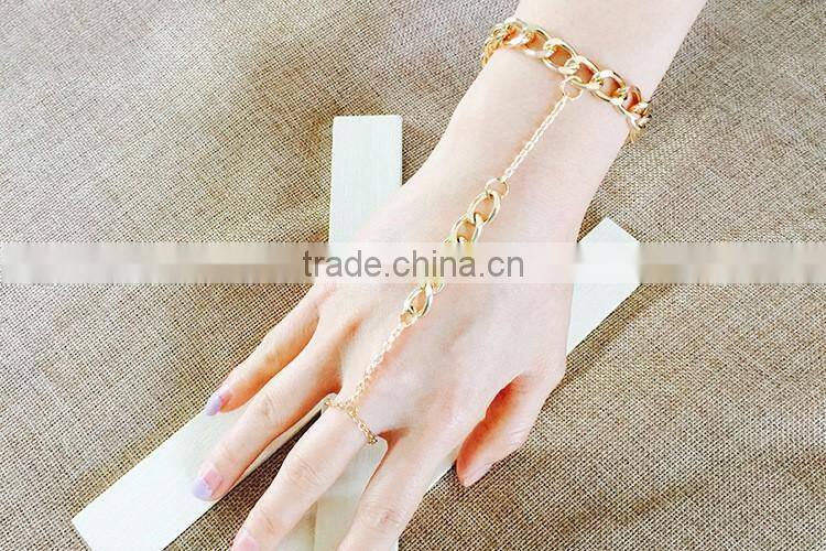 Saudi India wedding bridal gold chain bracelet rings