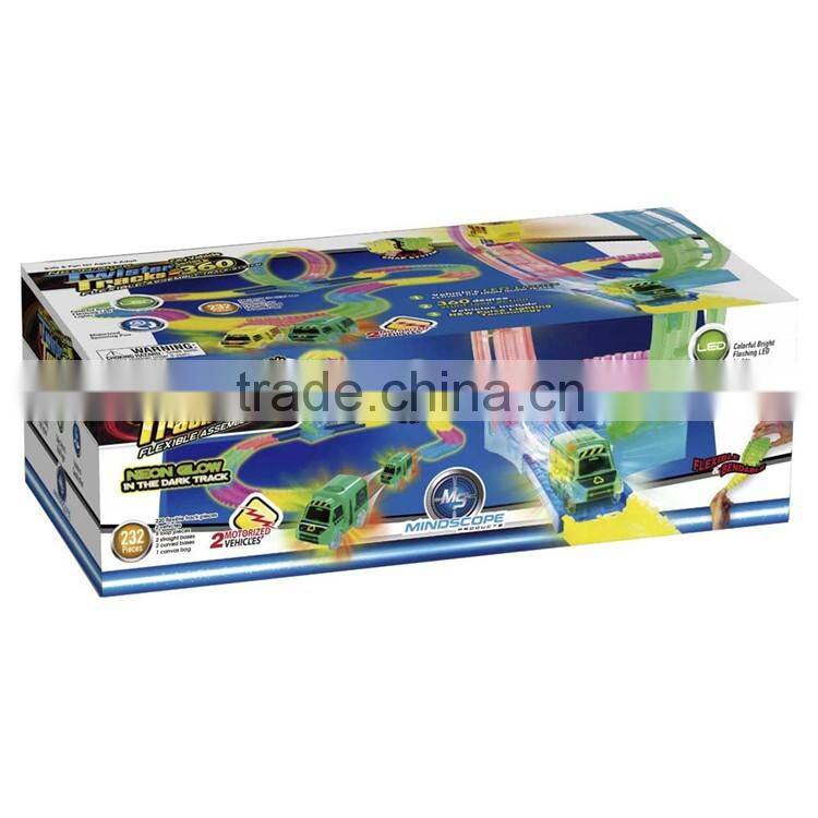 Good Quality Bending LED Dump Truck Toy Children Electric Toy Car Price Magic Tracks