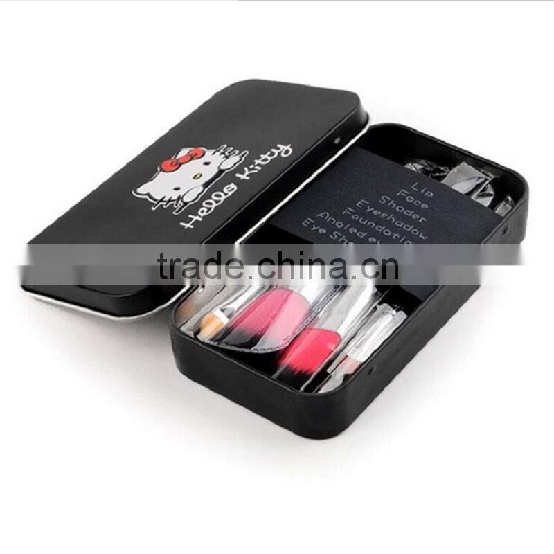 Makeup tools for travel brush set makeup with tin box 7pcs hello kitty makeup brush kit