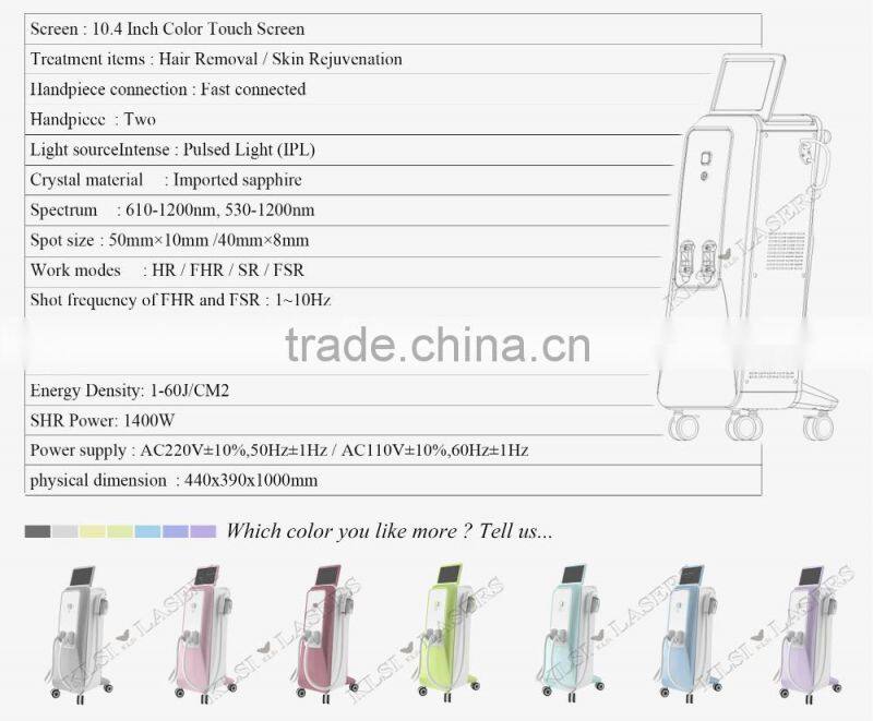 SHR IPL Hair Removal machine/IPL SHR OPT Hair removal