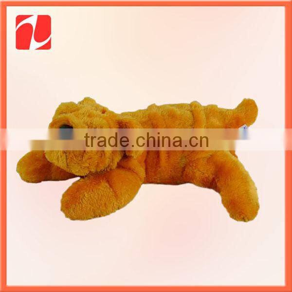 cute stuffed yellow fat plush dog toy