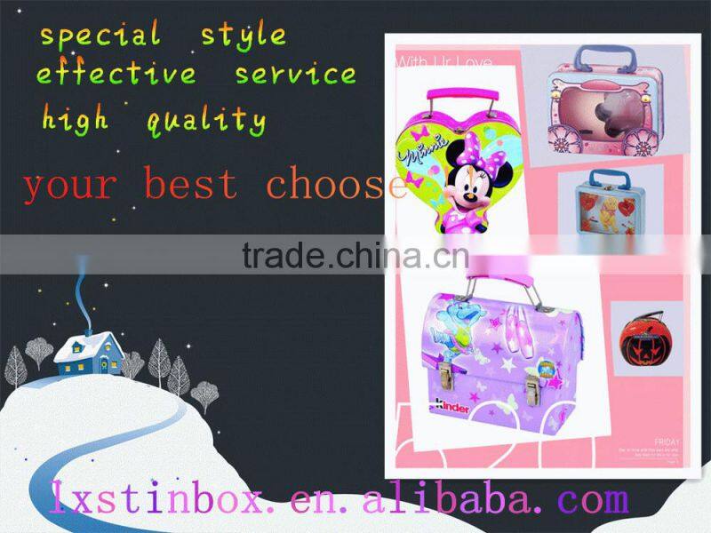 special shape metal tin lunch box apple shape tin box with handle