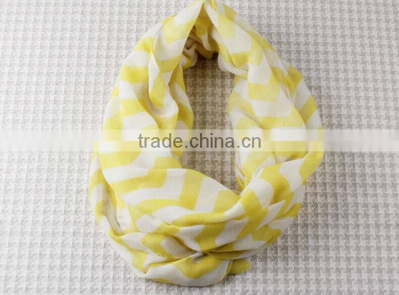 15 colors New Women Infinity Chevron Block Circle Double Loop Wrap Voile Scarf Wholesale