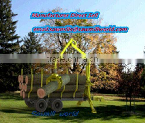 Hot sale1-12ton log trailer with crane log trailer with grapple Grab wood machine