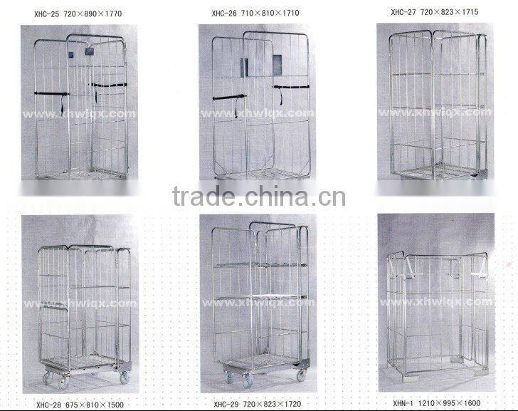 Folding security roll container (welded mesh container trolley)