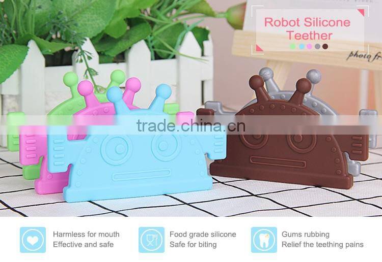 Factory wholesale organic silicone new baby toys robot teether