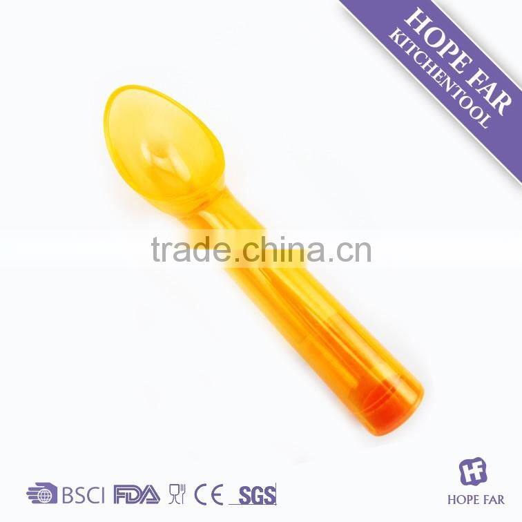 0300140 Nice colored ice cream scoop, transparent color plastic ice cream spoon