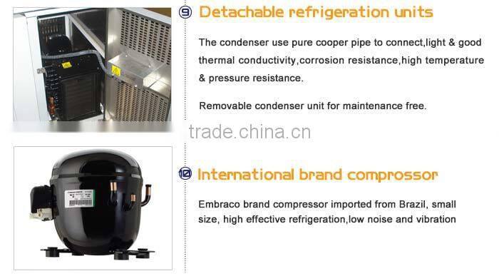 2 Door Stainless Steel Chest Chiller Kitchen Equipments