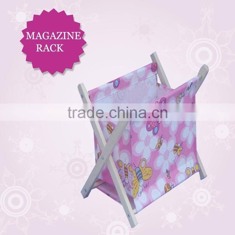 Folding wooden Magazine Rack With colorful dots, paulownia magazine racks for sale
