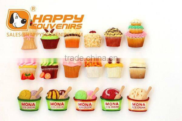 home decoration colorful ice cream shaped 3D resin fridge magnet