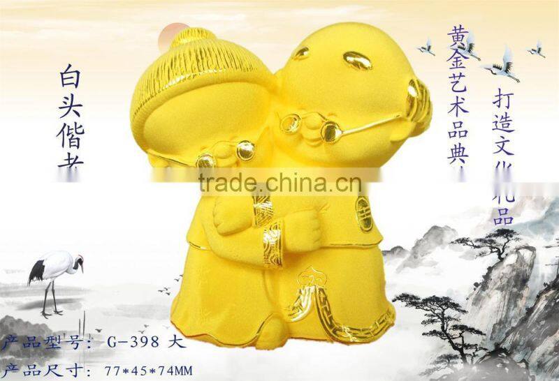 24k gold plated love baby Figurines decoration