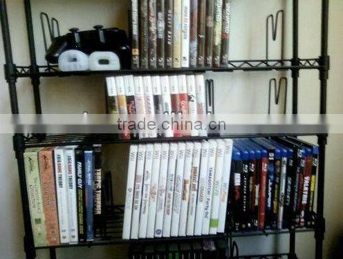 8-Tier Media Rack Black