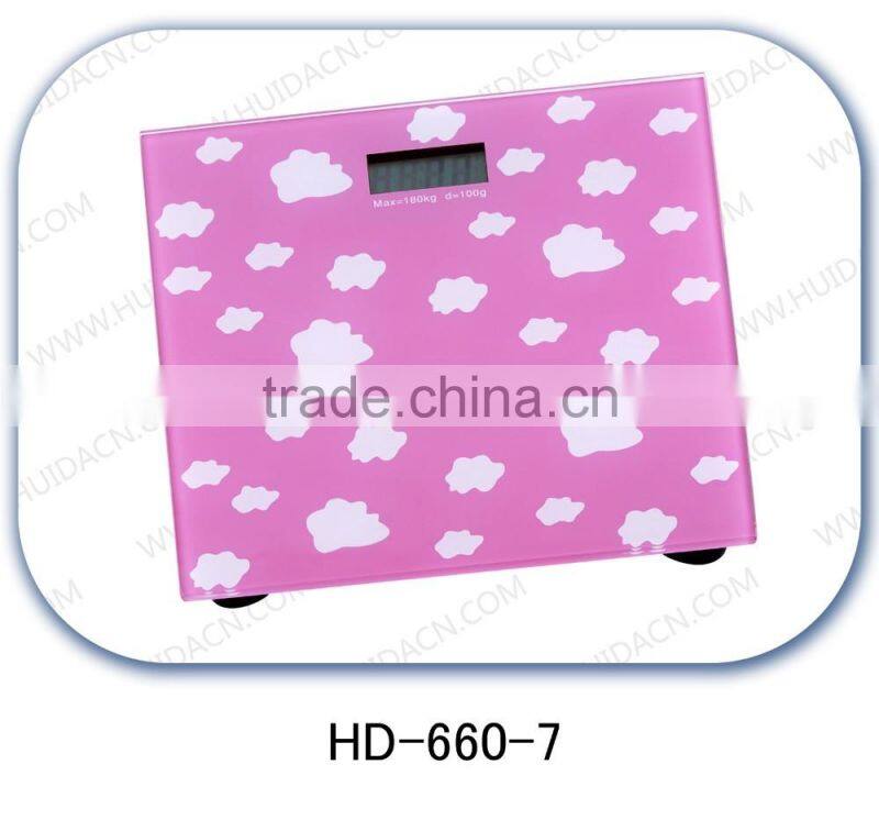 Bathroom tempered glass electronic body weighing scale