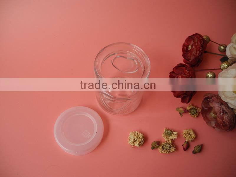 concise table use heart belief glass jam jar with lid