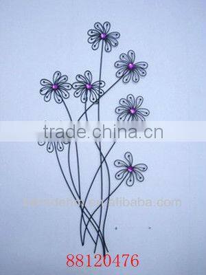 Metal Flower Wall Decor with Color Jewelry