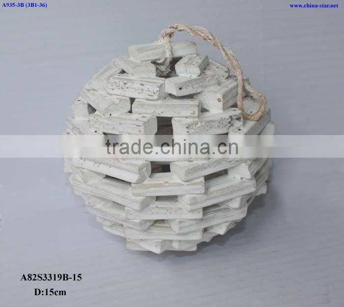 round wooden lantern for christmas