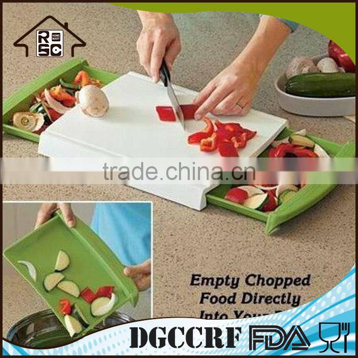Multificational Cutting Board Plastic Tray for Easy Waste Removal