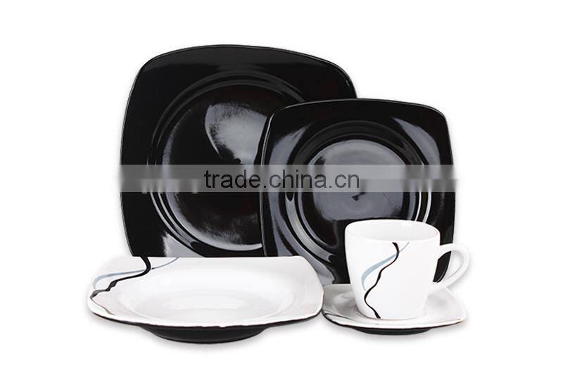 20pcs white/black dinner sets