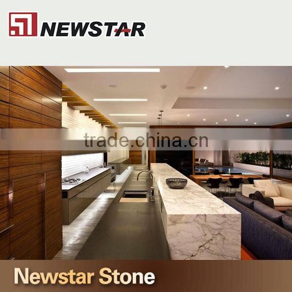 Engineered stone quartz calacatta white stone countertop for kitchen and bathroom