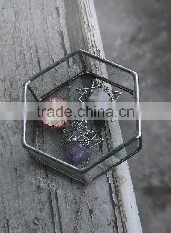 Jewelry box or rings box for wedding Glass ring Holder Little glass terrarium