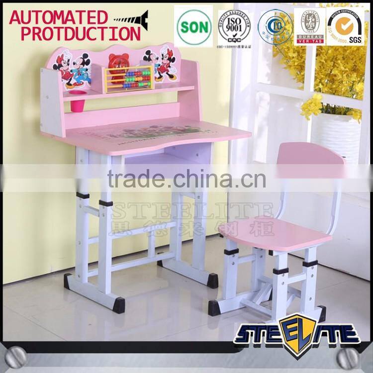 Kids cartoon study table and chair kids homework table