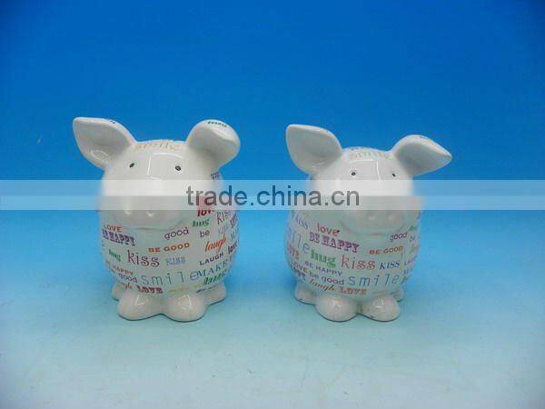 Miniature full color printing ceramic piggy bank