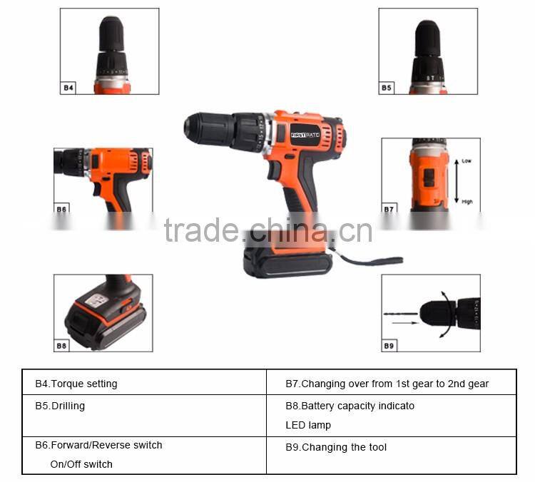 First rate high quality 10mm 13mm li-ion 18V swiss military cordless drill